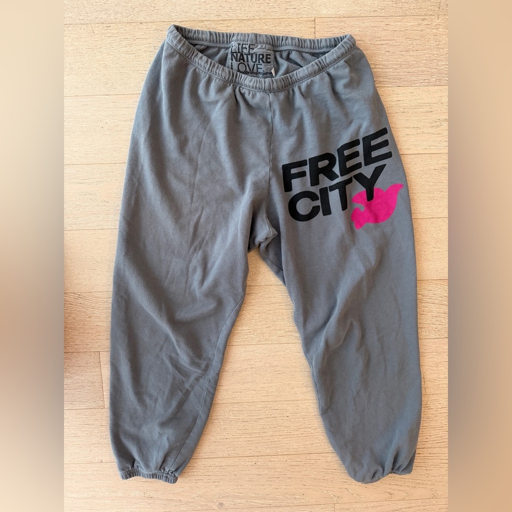 freecity Charcoal Joggers with Magenta Logo